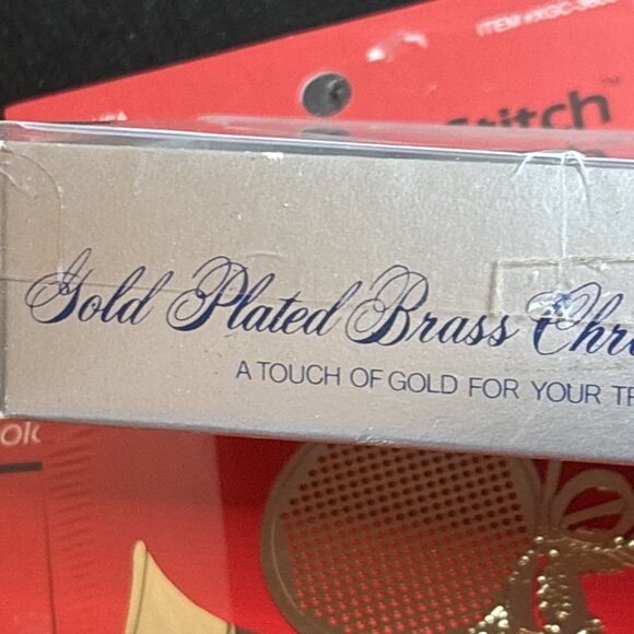 Gold’n Cross Stitch 24 Kt Gold Plated Ornament Lot Of 6 Christmas Needleform - Picture 7 of 8